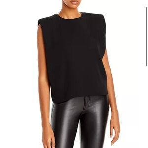 NWT Aqua Shoulder Pad Black Tank - Small